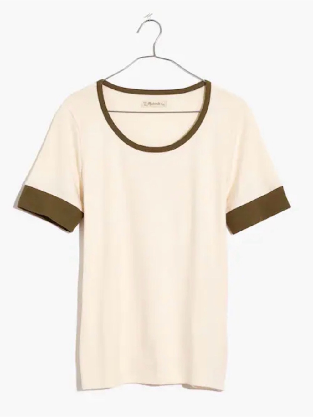 Madewell Cream Ringer Elbow-Sleeve Tee